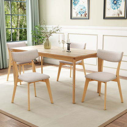 Christopher Knight Home Mid-Century 5-Piece Dining Set with Rectangular Table and 4 Green Tea Upholstered Chairs