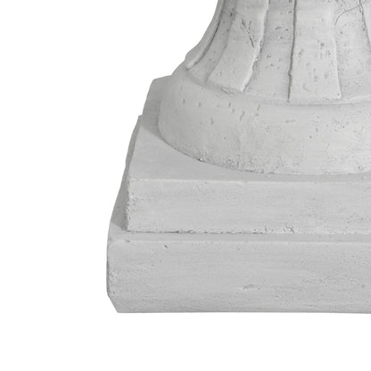 Christopher Knight Home 23.75" MGO Garden Urn Planter with Drainage Hole, Classic Outdoor Pot, Light Gray, Set of 2