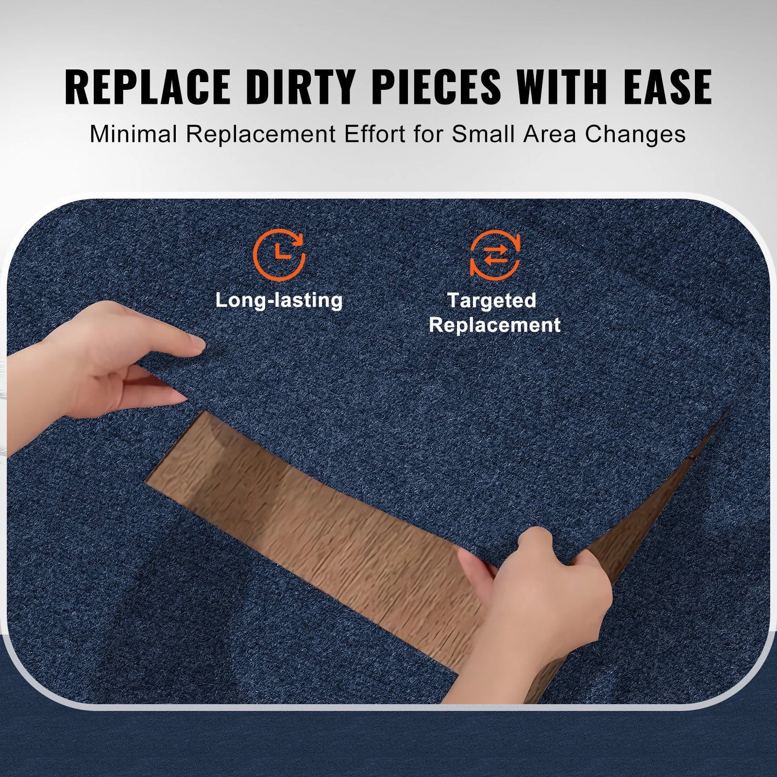 Carpet Tiles Peel and Stick, 24' x 24' Squares Self Adhesive Carpet Floor Tile, Soft Padded Carpet Tiles, Easy Install DIY for Bedroom Living Room Indoor Outdoor (15Tiles, Dark Blue)