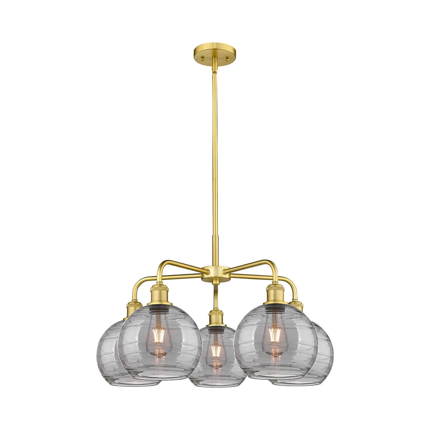 516-5CR-AC-G1213-8SM-Innovations Lighting-Athens Deco Swirl - 5 Light Stem Hung Chandelier In Industrial Style-15.38 Inches Tall and 26 Inches