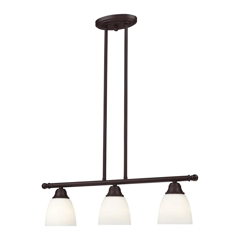 Livex Lighting Somerville 3-Light Metal Linear Chandelier in Bronze
