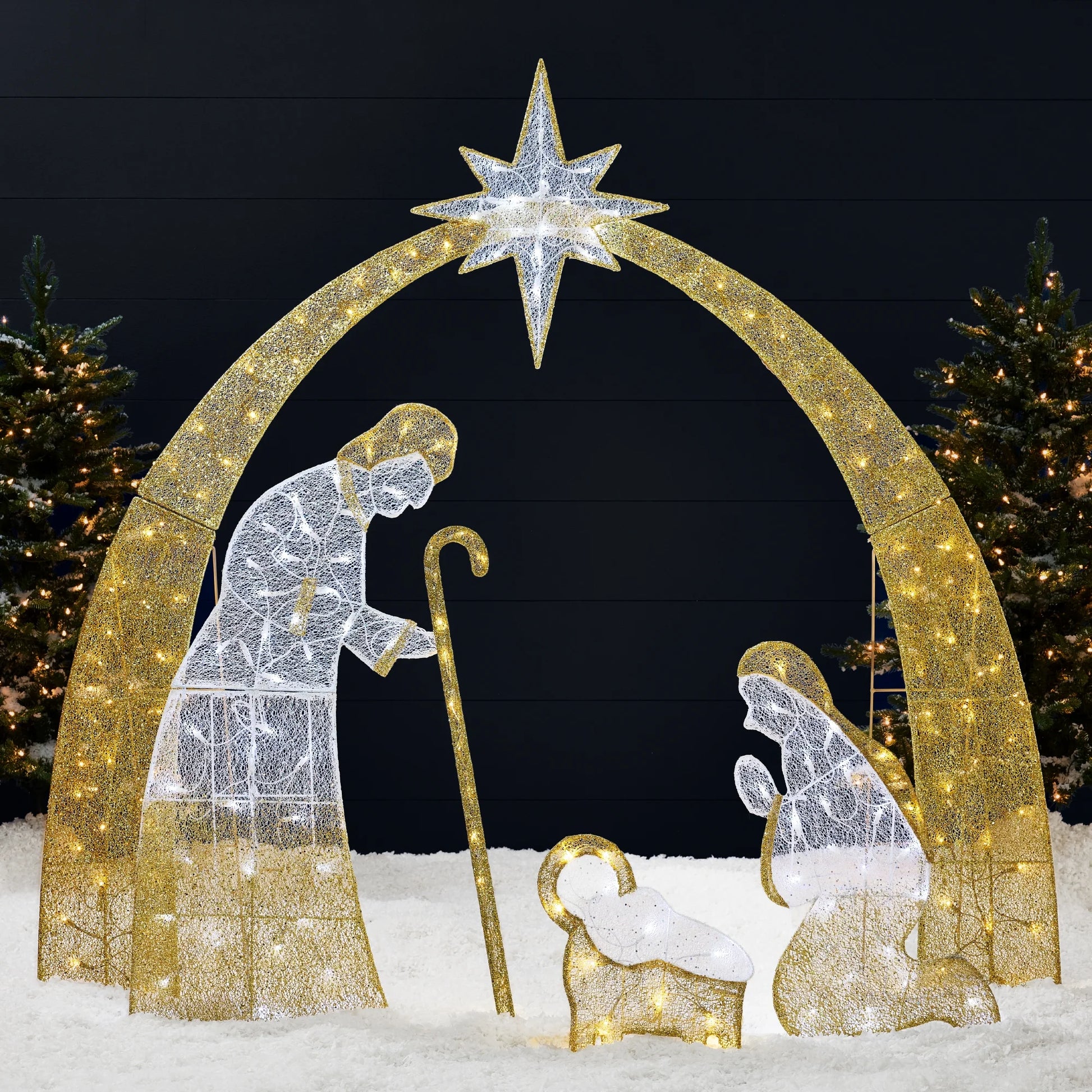 Best Choice Products 4.5ft Lighted 2D Christmas Nativity Scene Outdoor Yard Decor w/115 Twinkling LED Lights