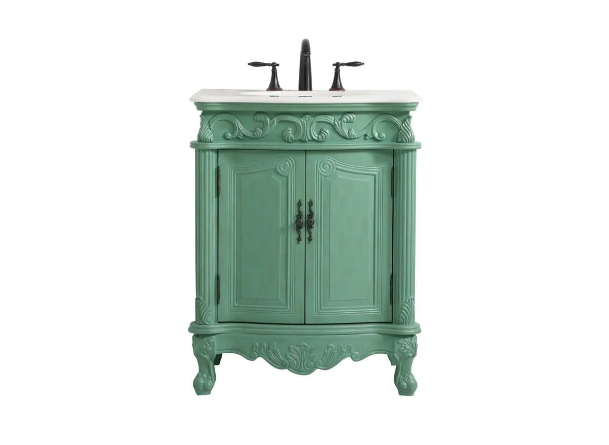 Elegant Lighting Vf-1008 Danville 27" Free Standing Single Basin Vanity Set - Vintage Mint