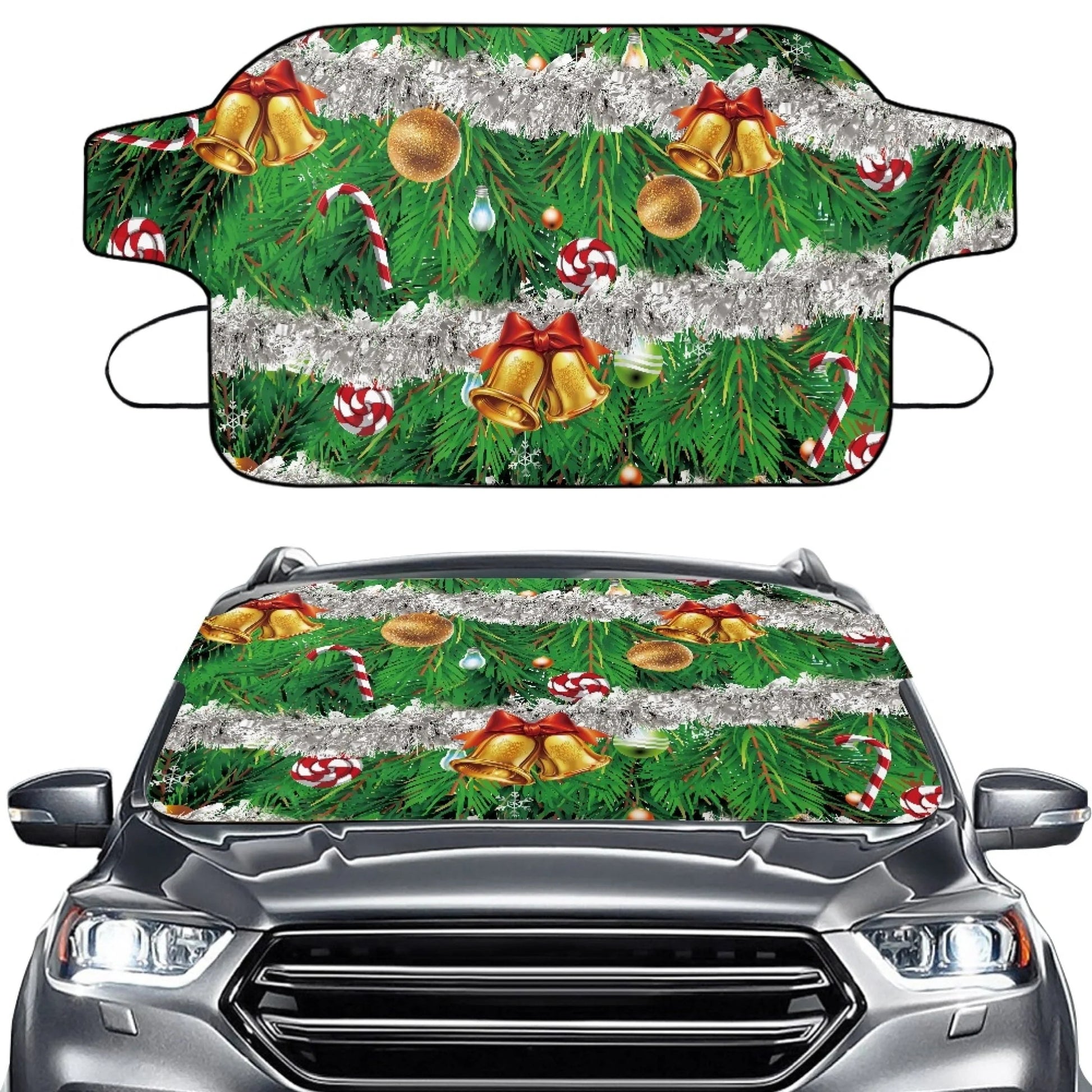 Bivenant Store Christmas Theme Car Windshield Cover for Ice and Snow Car Front Winter Windshield Covers for Ice Removal Winter Car Accessories for Windshield Protection ,55.9 x 37.7 Inches