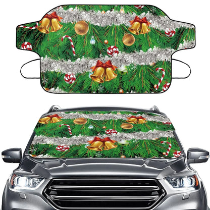 Bivenant Store Christmas Theme Car Windshield Cover for Ice and Snow Car Front Winter Windshield Covers for Ice Removal Winter Car Accessories for Windshield Protection ,55.9 x 37.7 Inches