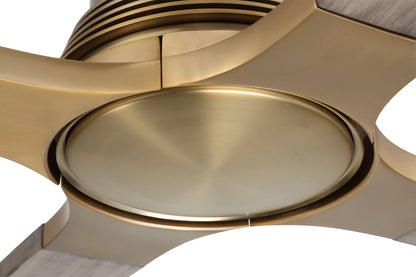 RIC60SB4-Craftmade Lighting-Ricasso - 4 Blade Ceiling Fan with Light Kit In Contemporary Style-60 Inche Wide-Satin Brass Finish