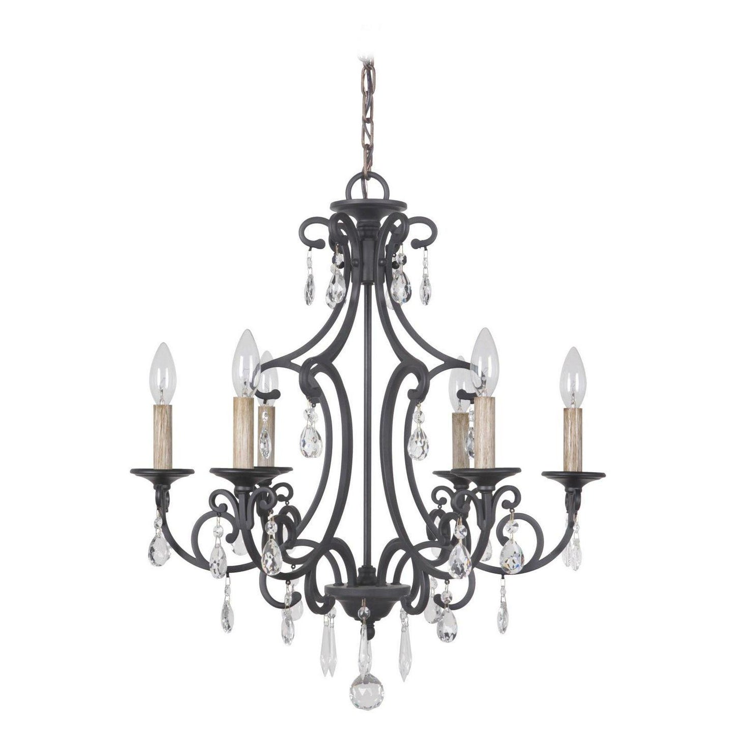 38926-MBK-Craftmade Lighting-Bentley - Six Light Chandelier -Traditional Installation