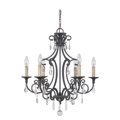 38926-MBK-Craftmade Lighting-Bentley - Six Light Chandelier -Traditional Installation