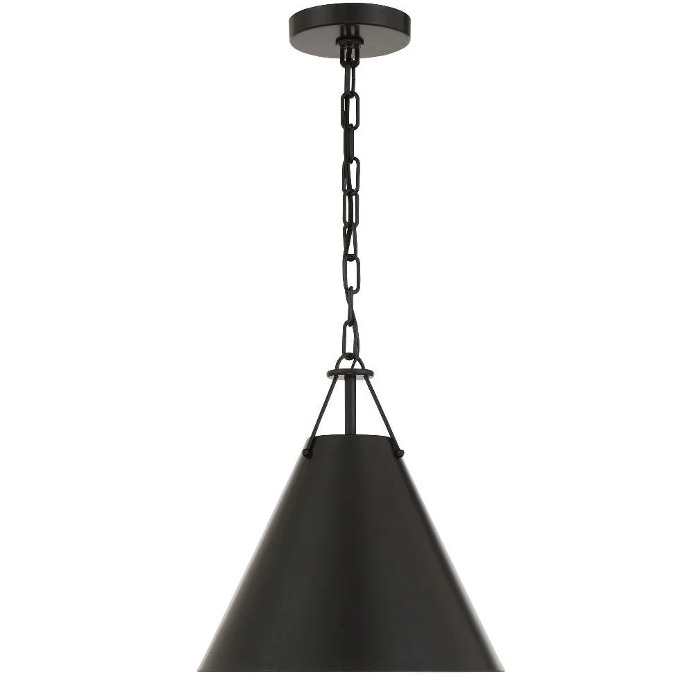 Crystorama Lighting - Pendant - Xavier - 1 Light Pendant-Matte Black Finish