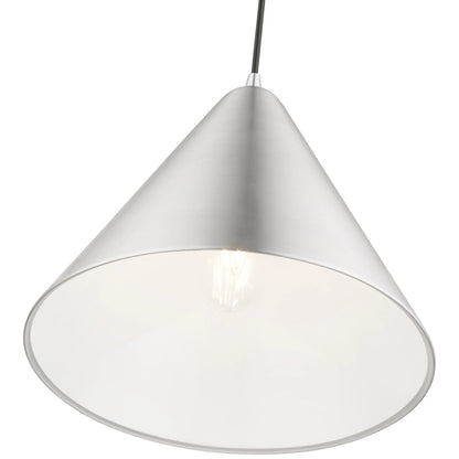 Livex Lighting Dulce 14" 1-Light Modern Metal Single Pendant in Shiny Black