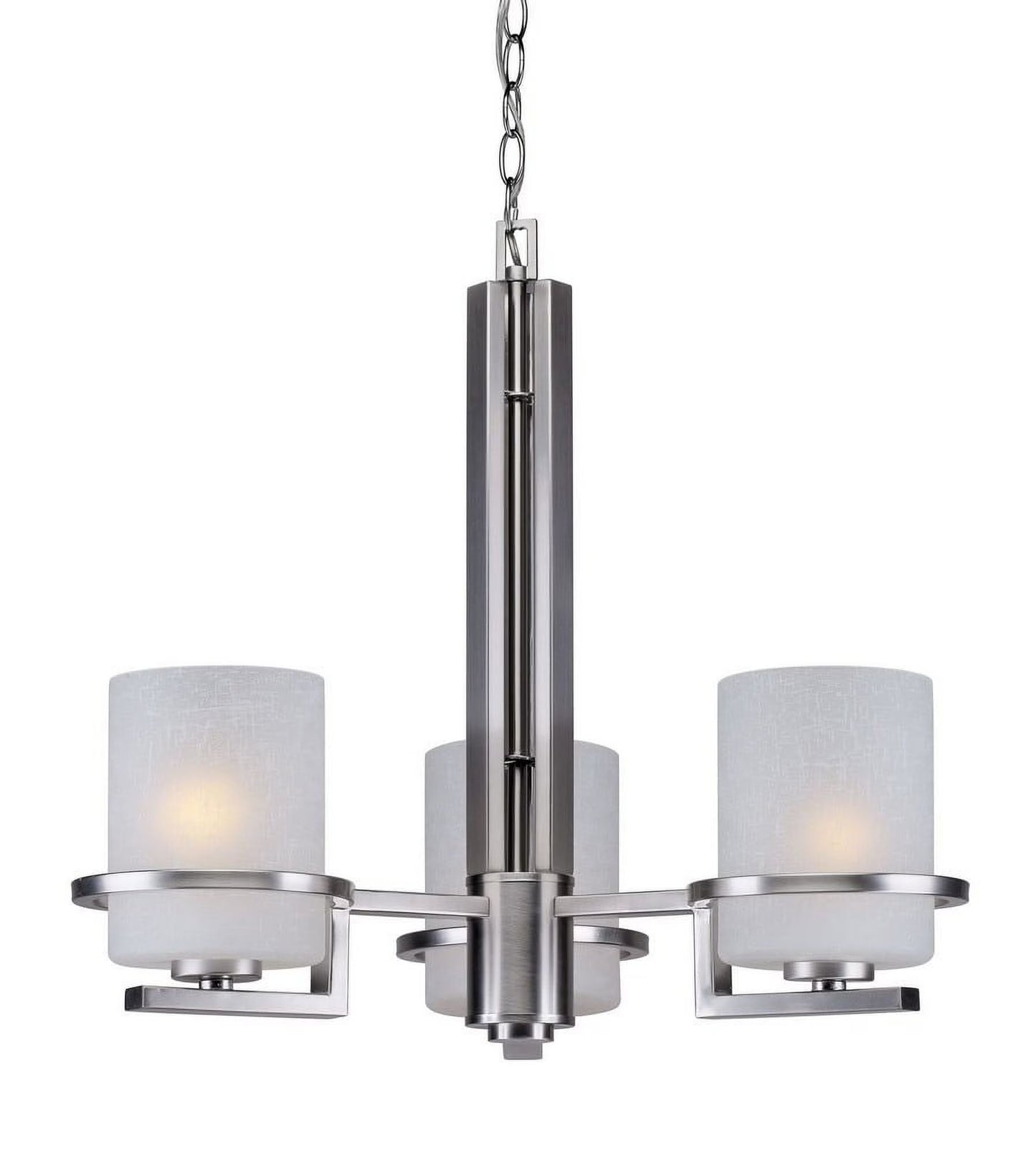 2404-03-55-Forte Lighting-Halo - 3 Light Chandelier-20.5 Inches Tall and 20.75 Inches Wide-Brushed Nickel Finish -Traditional Installation