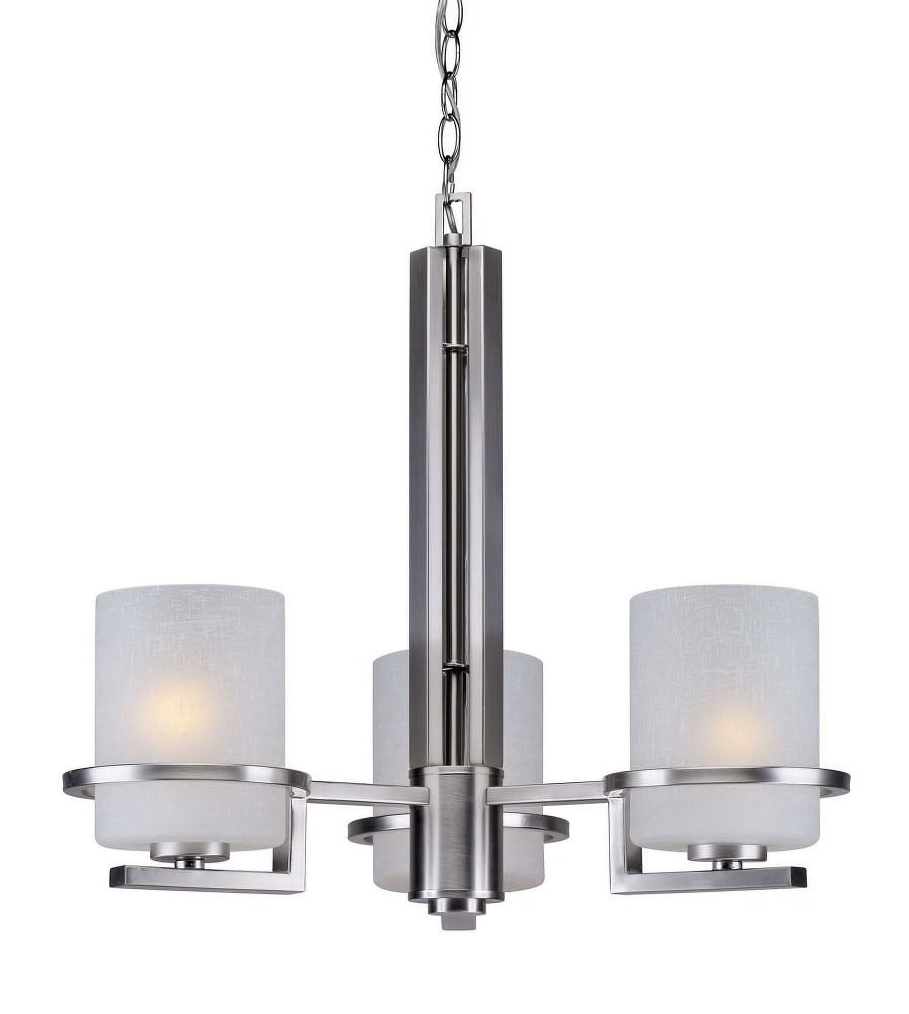 2404-03-55-Forte Lighting-Halo - 3 Light Chandelier-20.5 Inches Tall and 20.75 Inches Wide-Brushed Nickel Finish -Traditional Installation