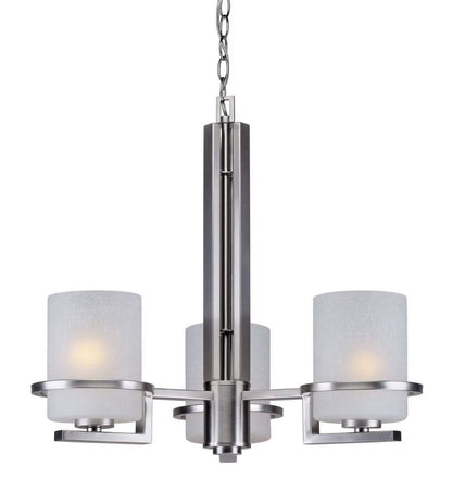 2404-03-55-Forte Lighting-Halo - 3 Light Chandelier-20.5 Inches Tall and 20.75 Inches Wide-Brushed Nickel Finish -Traditional Installation