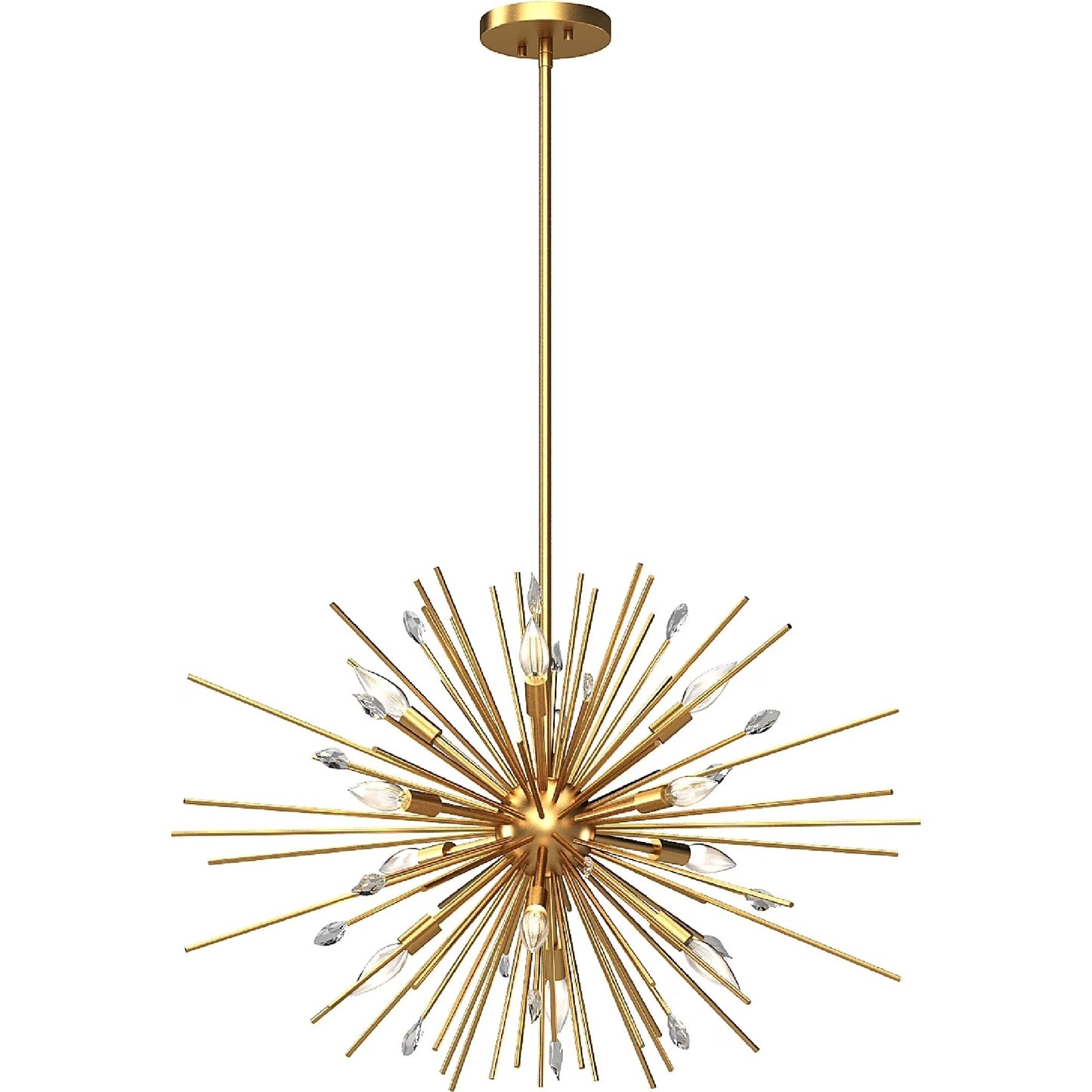 Volume Lighting Alice 12-Light Indoor Antique Gold Down Rod Chandelier - 29.5"x18"
