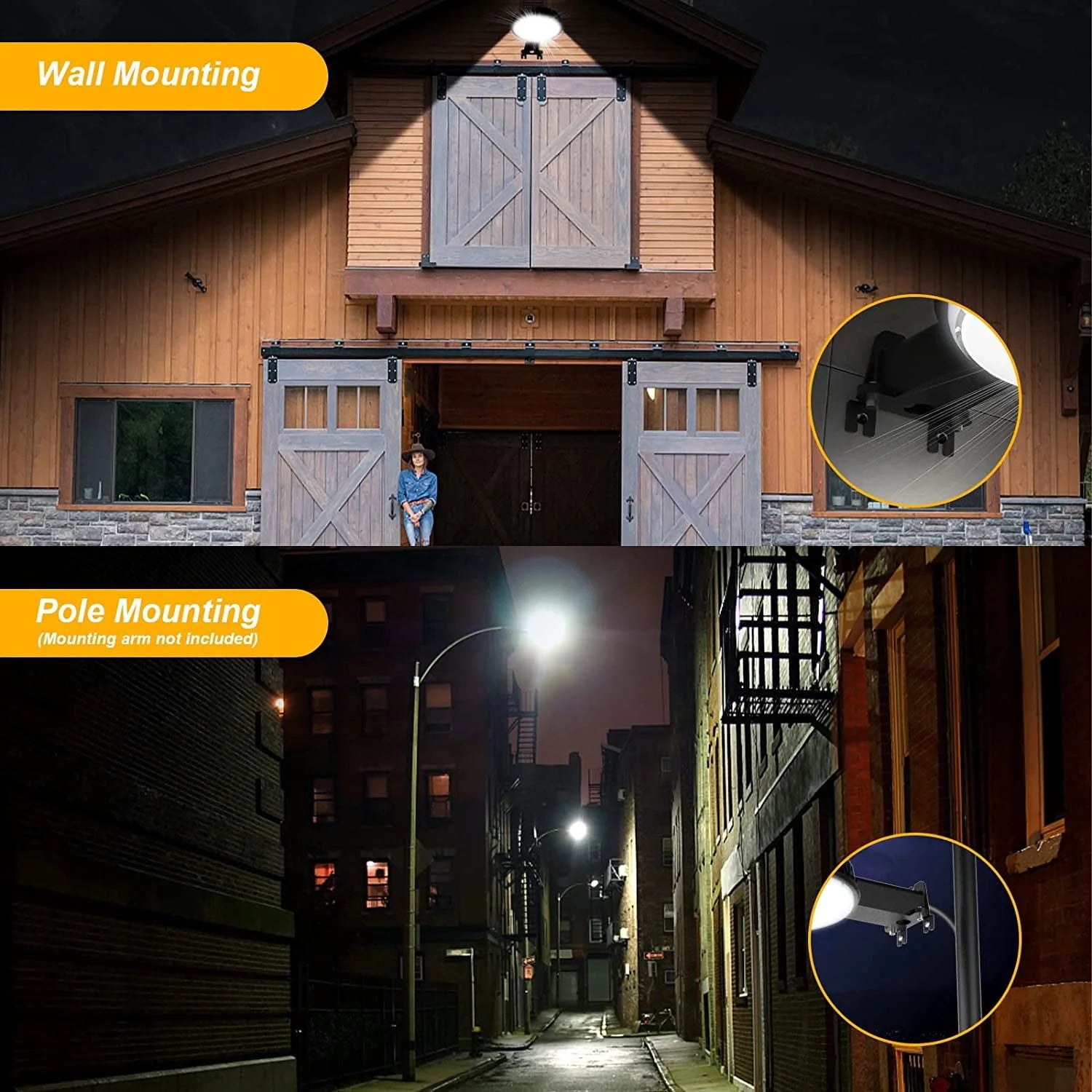 150W 15000LM LED Barn Light Dusk to Dawn Outdoor Security Lighting Waterproof Area Security Lights