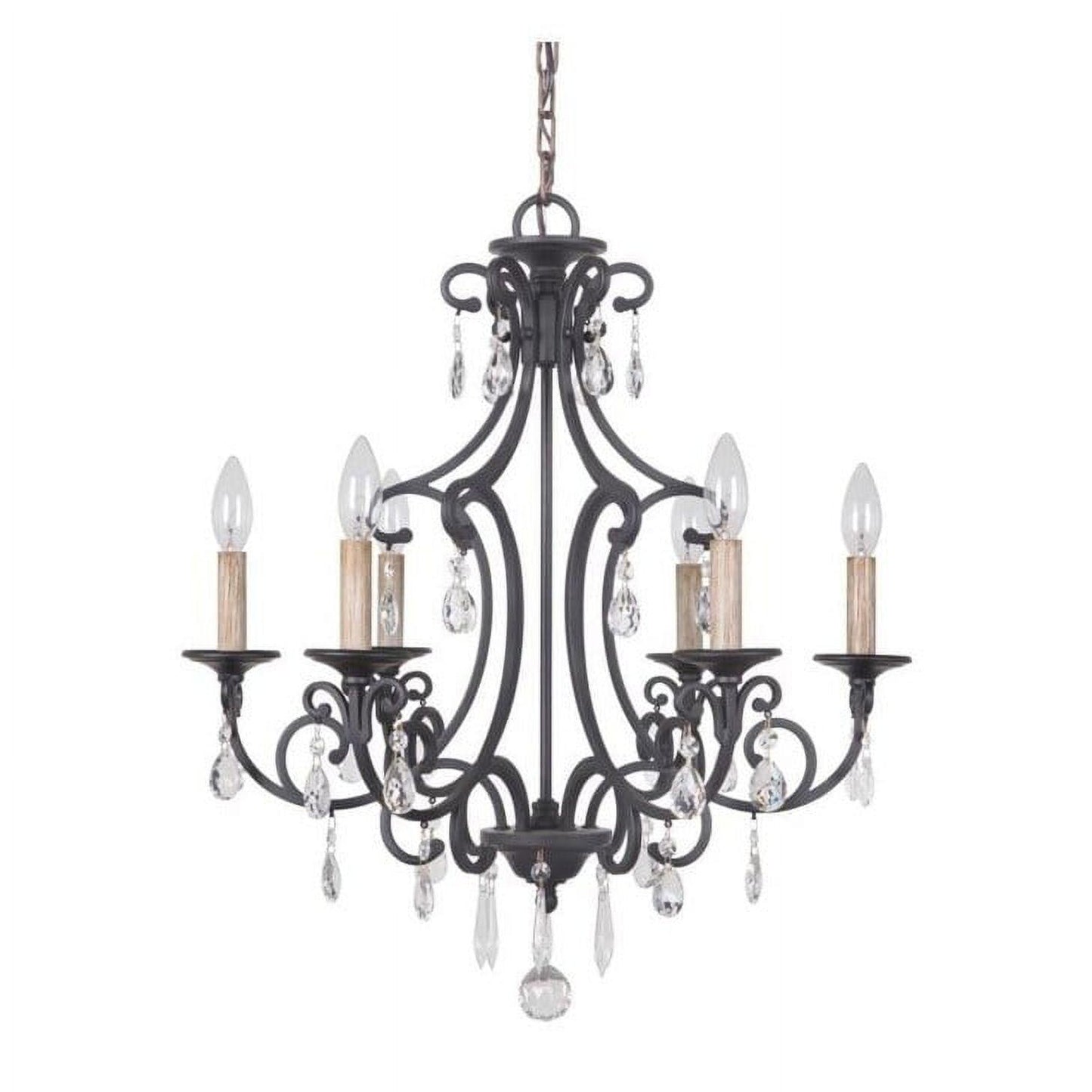 38926-MBK-Craftmade Lighting-Bentley - Six Light Chandelier -Traditional Installation