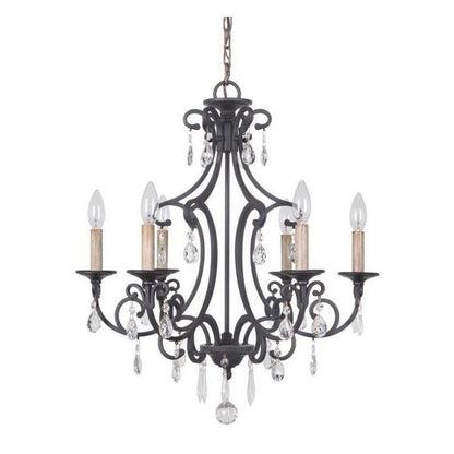 38926-MBK-Craftmade Lighting-Bentley - Six Light Chandelier -Traditional Installation