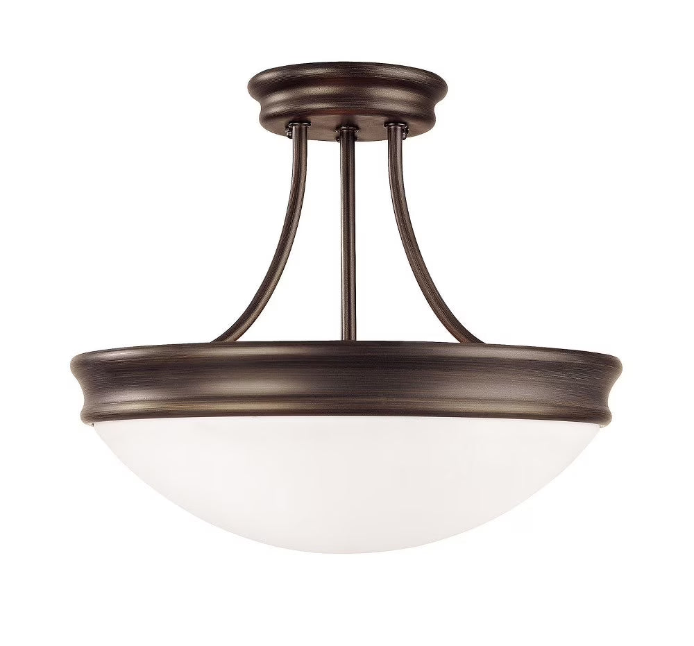 14 Inch 3 Light Semi-Flush Mount In Traditional Style 14 High By 11.75 Wide-Oil Rubbed Bronze Finish Capital Lighting 2037Or