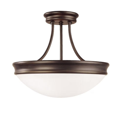 14 Inch 3 Light Semi-Flush Mount In Traditional Style 14 High By 11.75 Wide-Oil Rubbed Bronze Finish Capital Lighting 2037Or