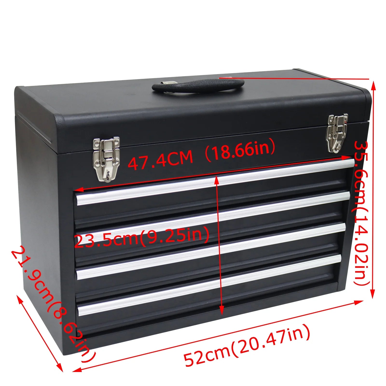 TECHTONGDA 4 Drawer Tool Box Portable Hardware Household Multi-Functional Toolbox with Lock