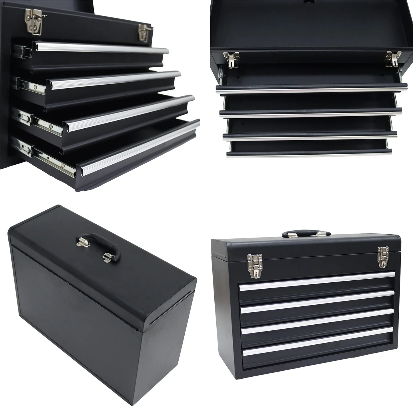 TECHTONGDA 4 Drawer Tool Box Portable Hardware Household Multi-Functional Toolbox with Lock