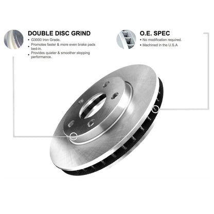 R1 Concepts Front Rear Brakes and Rotors Kit |Front Rear Brake Pads| Brake Rotors and Pads| Optimum OEp Brake Pads and Rotors |Hardware Kit WFUH2-45013