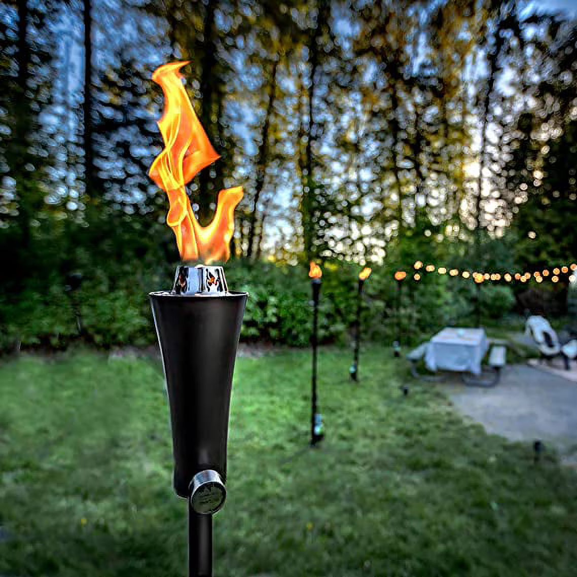 1lb Outdoor Propane Gas Tiki Style Torch - Easily Transform Your Place Into an Elegant Paradise with this Portable 71 inch Long Burning Torch Lighting That Will Compliment any Yard, Pathway, Backyard
