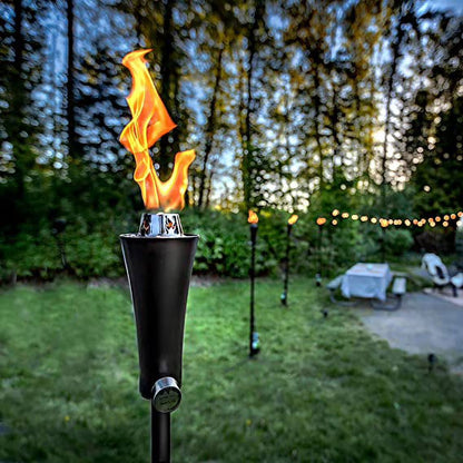 1lb Outdoor Propane Gas Tiki Style Torch - Easily Transform Your Place Into an Elegant Paradise with this Portable 71 inch Long Burning Torch Lighting That Will Compliment any Yard, Pathway, Backyard