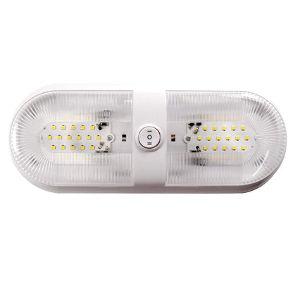 HQRP 2-Pack RV LED Ceiling Double Dome 12V-24V 560 Lumen Interior Indoor Lights Replacement Trailer Camper Boat Marine Motorhome Lighting Fixtures with ON/OFF Switch