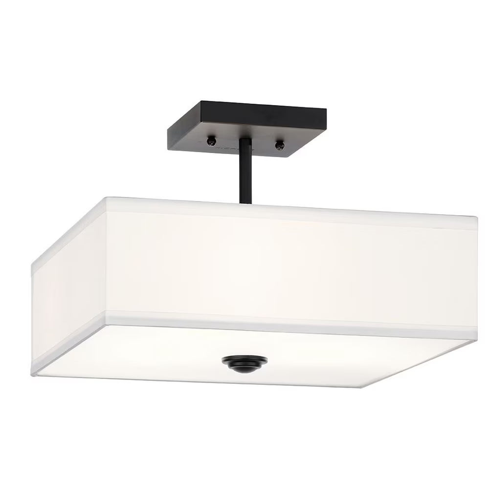 43691BK-Kichler Lighting-Shailene - 3 Light Semi-Flush Mount - 14 inches wide-Black Finish