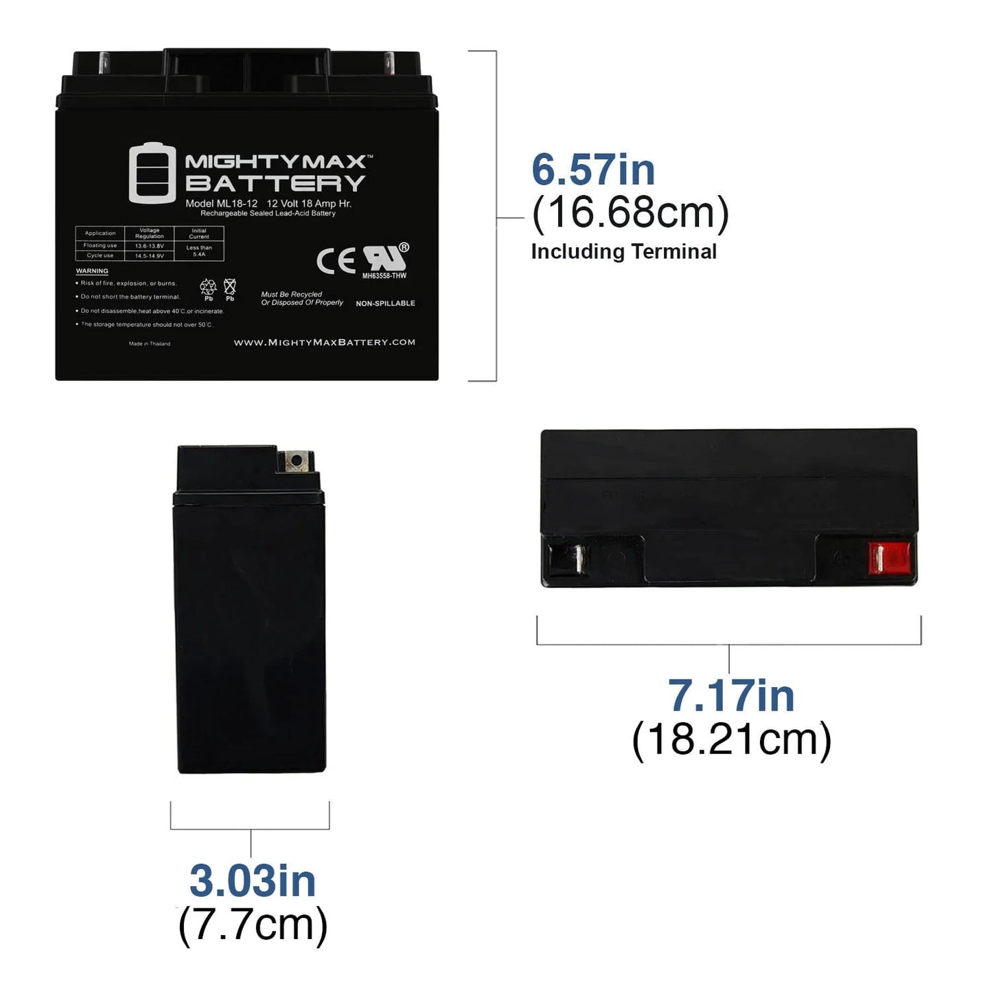 ML18-12 - 12V 18AH New BATTERY for 90508011 Craftsman Black Lawn Mowers