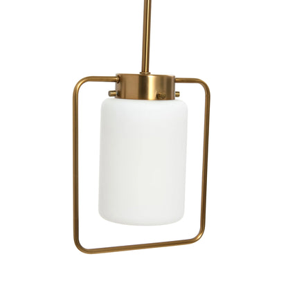 Creative Co-Op Robert Stevenson Lighting Ezra - Metal and Frosted Glass Convertible Flush Mount/Pendant Ceiling Light, Brushed Brass