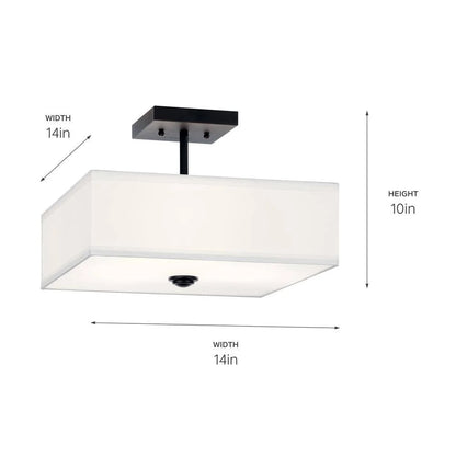 43691BK-Kichler Lighting-Shailene - 3 Light Semi-Flush Mount - 14 inches wide-Black Finish
