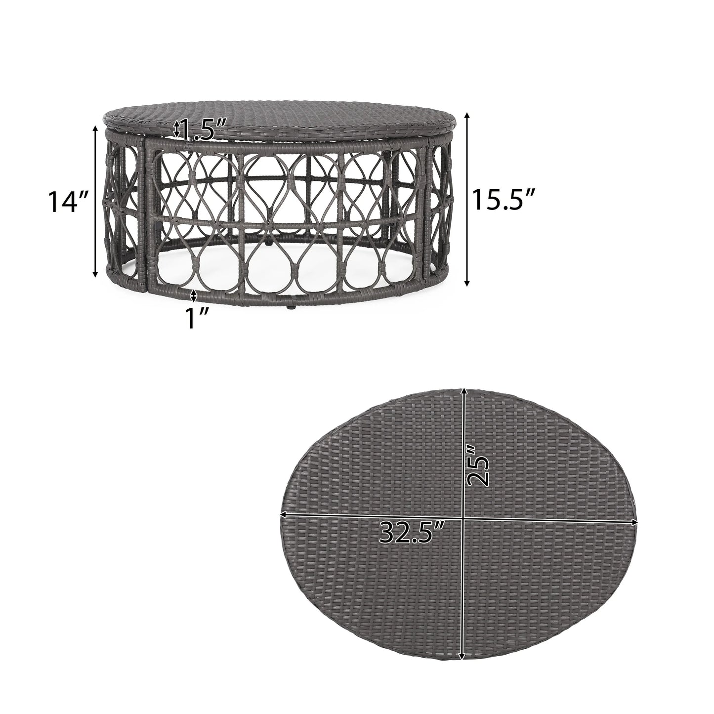 Christopher Knight Home Bruce Outdoor Wicker Coffee Table by Light Brown