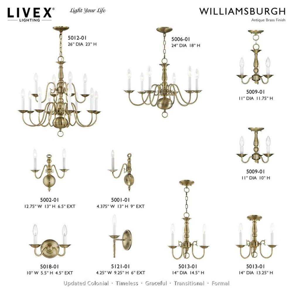 Livex Lighting Park Ridge Chandelier in Hand Painted Antique Gold Leaf