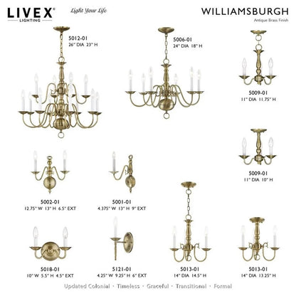 Livex Lighting Park Ridge Chandelier in Hand Painted Antique Gold Leaf