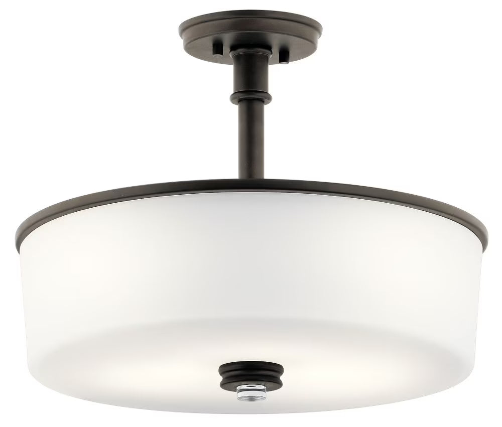 43925OZ-Kichler Lighting-Joelson - 3 Light Semi-Flush Mount - with Transitional inspirations - 16.75 inches tall by 17.75 inches wide-Olde Bronze