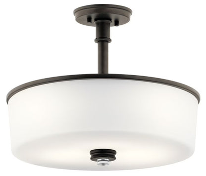 43925OZ-Kichler Lighting-Joelson - 3 Light Semi-Flush Mount - with Transitional inspirations - 16.75 inches tall by 17.75 inches wide-Olde Bronze
