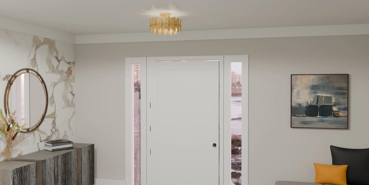 LIZ1716GFL-Quoizel Lighting-Liza - 3 Light Semi-Flush Mount In Modern Style-9.5 Inches Tall and 16 Inches Wide