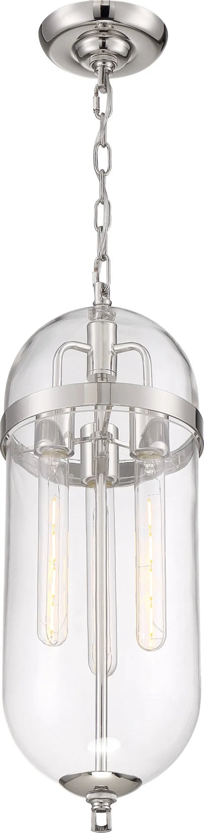 60/6913-Nuvo Lighting-Aurora-3 Light Pendant-8 Inches Wide by 23 Inches High-Vintage Brass Finish -Traditional Installation