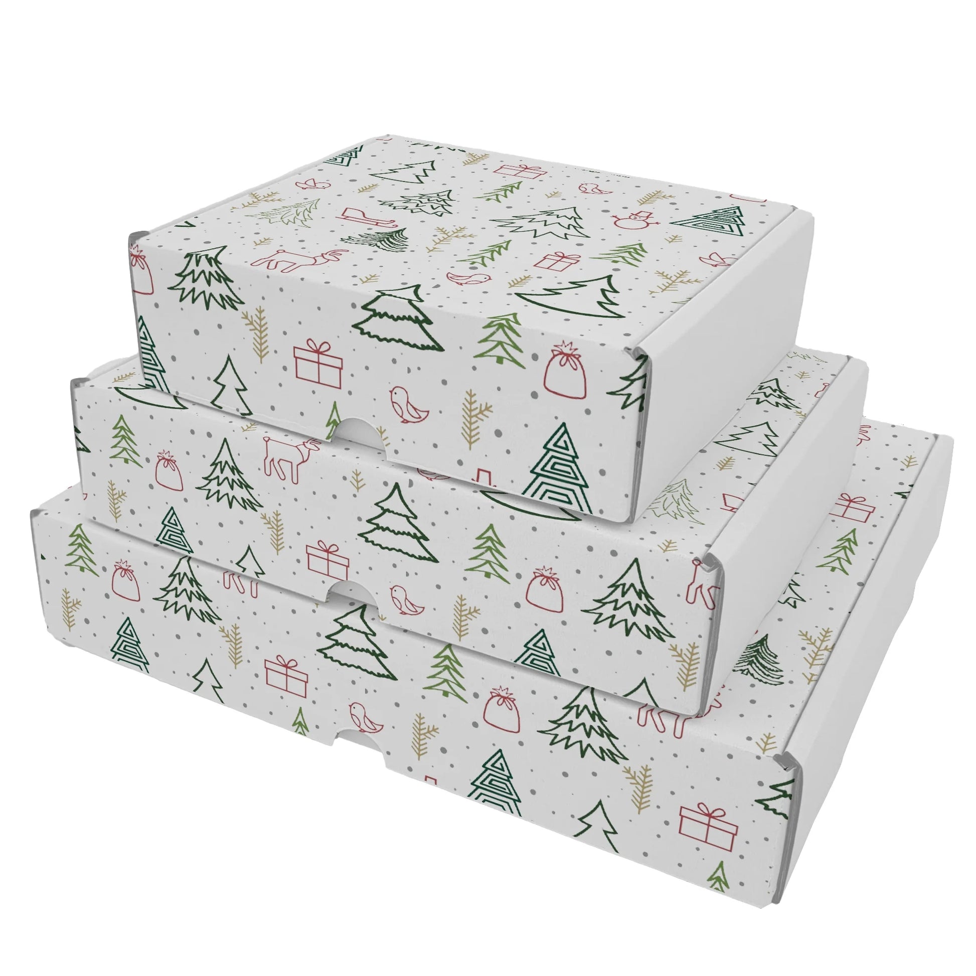Ucanpack Christmas Packing Boxes 11 x 7 ft x 3 ft" - 50 Pack Winter Forest Printed Holiday Boxes - Holiday Shipping Box Made In USA Holiday Box Corrugated Shipping Boxes