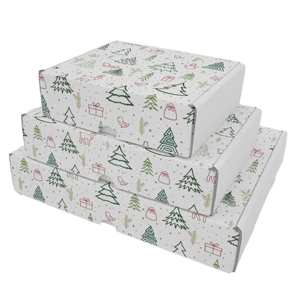 Ucanpack Christmas Packing Boxes 11 x 7 ft x 3 ft" - 50 Pack Winter Forest Printed Holiday Boxes - Holiday Shipping Box Made In USA Holiday Box Corrugated Shipping Boxes