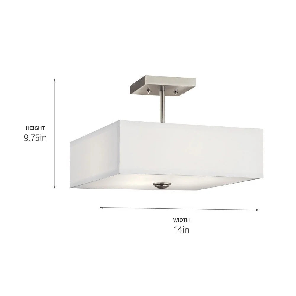 43691BK-Kichler Lighting-Shailene - 3 Light Semi-Flush Mount - 14 inches wide-Black Finish