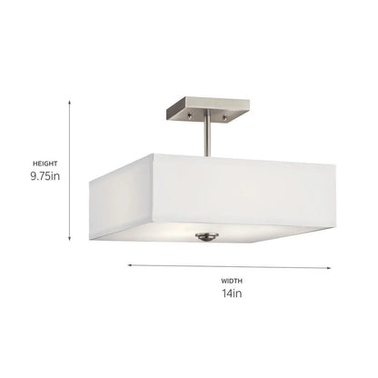 43691BK-Kichler Lighting-Shailene - 3 Light Semi-Flush Mount - 14 inches wide-Black Finish