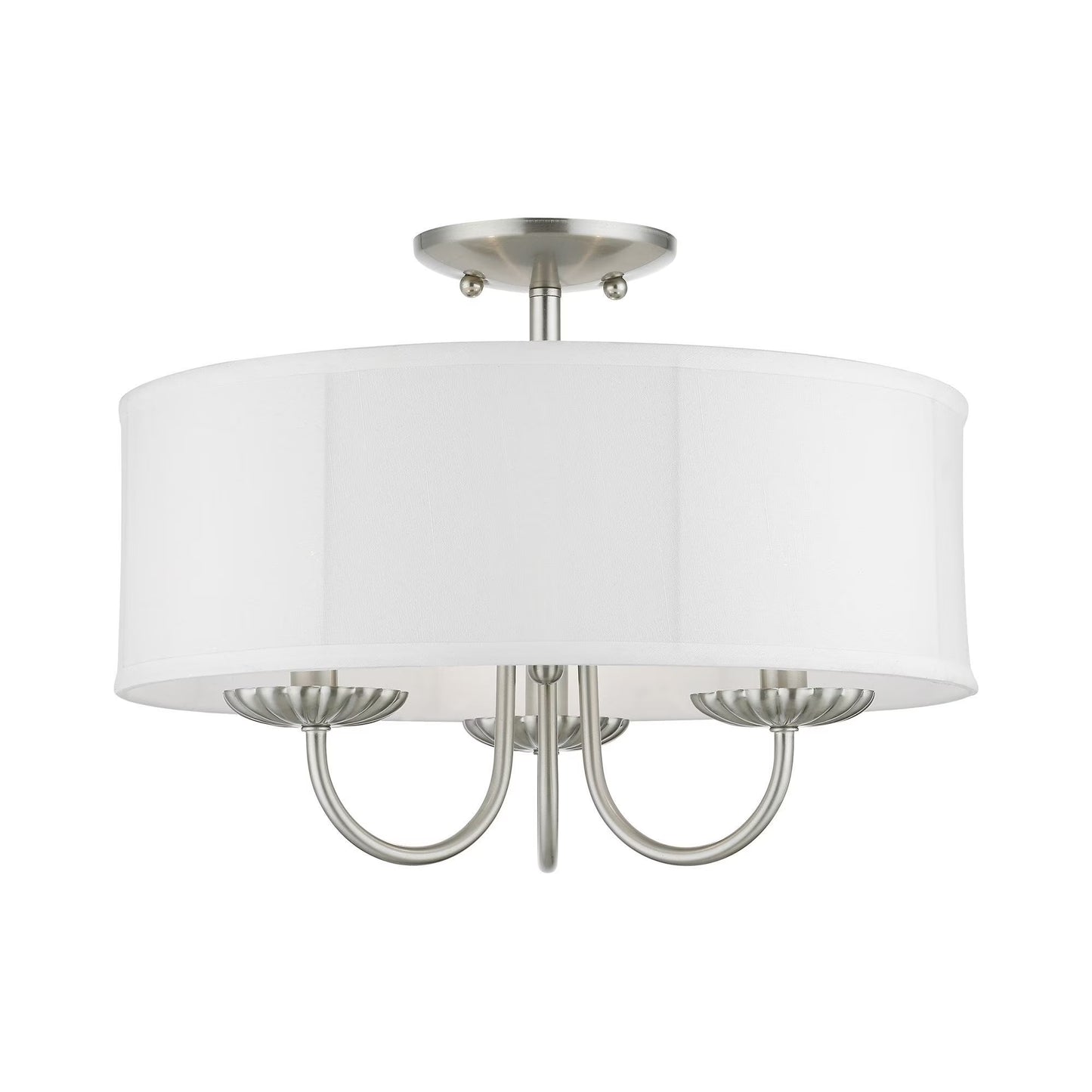 Livex Lighting - Brookdale - 3 Light Semi-Flush Mount In Transitional Style-12