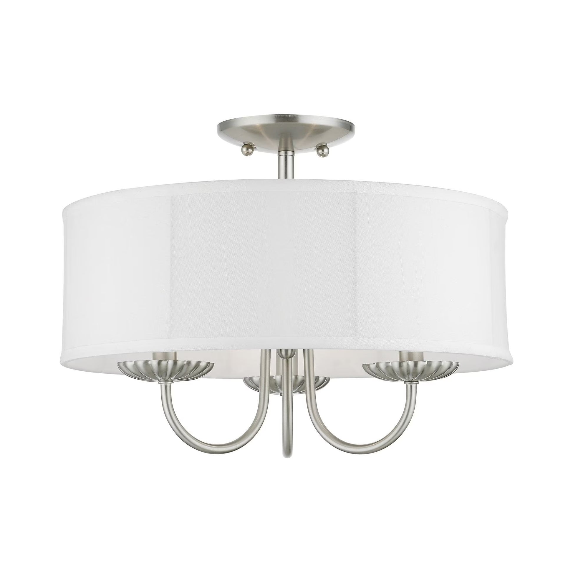 Livex Lighting - Brookdale - 3 Light Semi-Flush Mount In Transitional Style-12