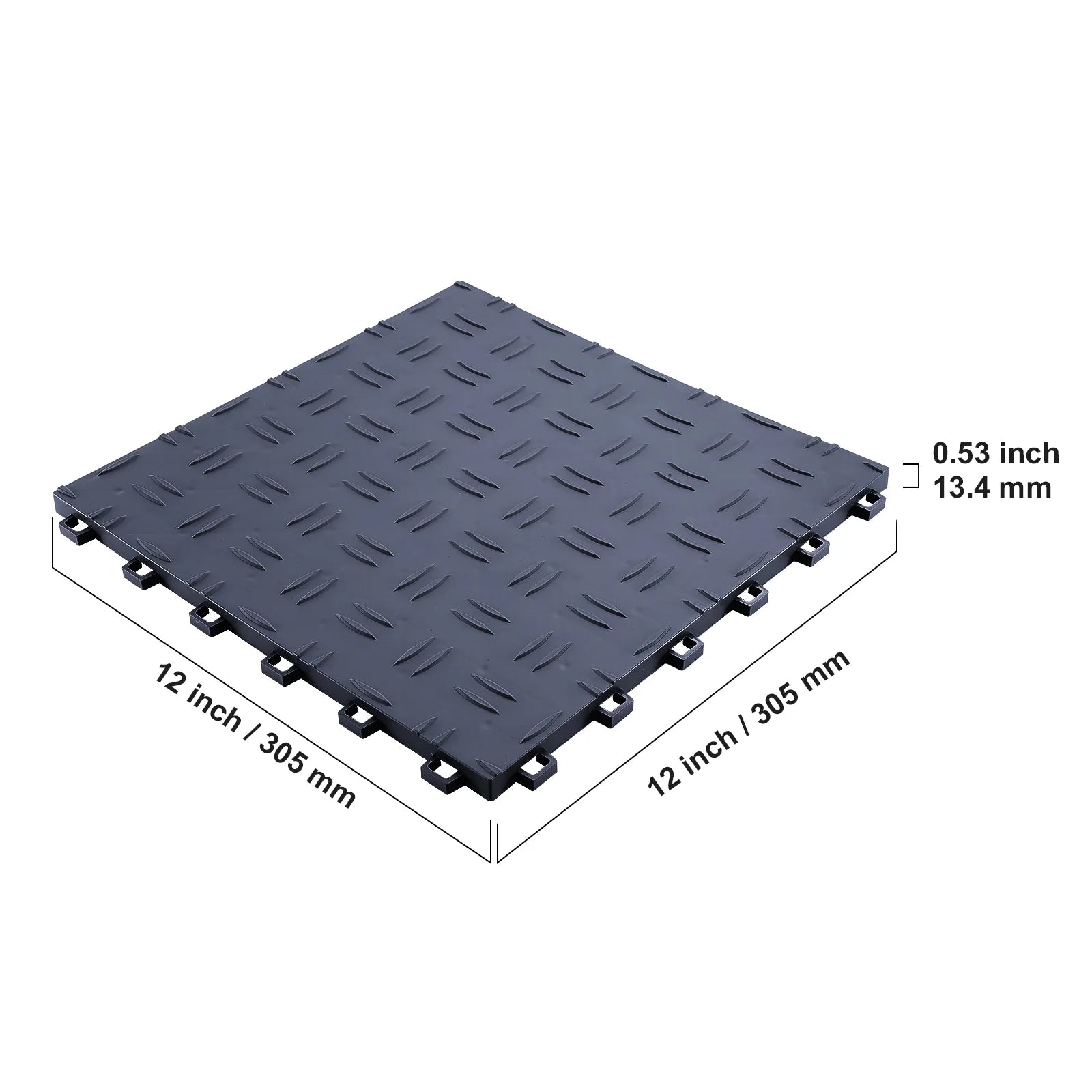 KFFKFF 12x12 in Garage Tile Interlocking Gray Pack of 50 Garage Floor Tiles