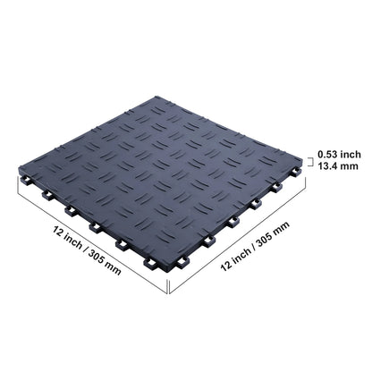 KFFKFF 12x12 in Garage Tile Interlocking Gray Pack of 50 Garage Floor Tiles