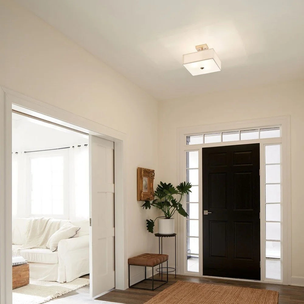 43691BK-Kichler Lighting-Shailene - 3 Light Semi-Flush Mount - 14 inches wide-Black Finish