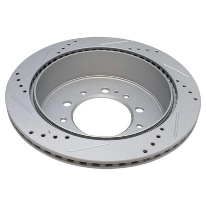 TRQ Brake Rotor Drilled Slotted Zinc Coated & Ceramic Pad w/Hardware Front & Rear